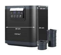 GYMAX Compostiera da Cucina Elettrica da 4 L con Coperchio, Auto-pulente, Display LED, Macchina Intelligente per Trasformare Rifiuti Alimentari in Fertilizzante Secco, Nero