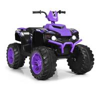 GYMAX Macchina Elettrico 12V, Alimentato a Batteria, per Bambini da 3 a 7 Anni, Avvio Lento, Velocità Variabile, Schermo con Interfaccia USB, Fari a Luci Peso di 35 kg, 105x65,5x73 cm (Viola)