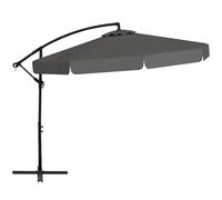 GYMAX Ombrellone da Balcone 3x3 M, Ombrellone Decentrato Laterale Roma, Inclinazione Regolabile con Manovella, con Copertura, 8 Stecche, Base a Croce, Giardino, Piscina, Patio, Terrazza
