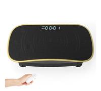 GYMAX Pedana Vibrante Dimagrante con 10 Livelli di Intensità e Timer da 10 Minuti, Schermo con Durata dell'Esercizio, Piattaforma Vibrante con Telecomando per Allenamento a Casa (Nero)