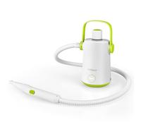 GYMAX Pulitore a Vapore Portatile 1000W con Pressione 3 Bar, Macchina a Vapore Multiuso per la Pulizia di Cucina Indumenti Pavimento Finestre, Inclusi 10 Accessori, Grigio/Verde (Verde)