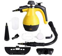 GYMAX Pulitore a Vapore Portatile, con 9 Accessori per Rimuovere Macchie, Tappeti, Tende, 3 Bar ad Alta Pressione per Cucina e Bagno, 350ML, Giallo