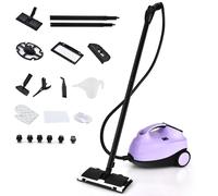 GYMAX Pulitore a Vapore Professionale 2000W per Uso Domestico, Scopa a Vapore (Viola)