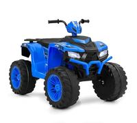 GYMAX Quad ATV Elettrico da 24V, Giocattolo a 4 Ruote con Luci LED, Auto Elettrica per Bambini con Connessione Wireless, Musica, Radio, Velocità Alta/Bassa, per bambini dai 3 agli 8 Anni (Blu)