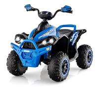 GYMAX Quad Elettrico per Bambini da 12 V, Veicolo per Bambini con Fari a LED, Musica e Clacson, 4 Ruote Antiscivolo e Avviamento Lento, per Bambini 3-8 anni, Capacità di Carico fino a 35 kg (Blu)
