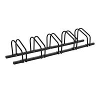 GYMAX Rastrelliera per Biciclette, Parcheggio per Bici a 4/5/6 Posti, Portabici Antifurto, Doppio Montaggio su Parete/Terra, Cavalletti Esterni per Biciclette da Città/Strada/Corsa (5 Bici, Nero)