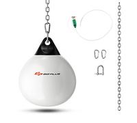 GYMAX Sacco ad Acqua per Boxe da 50 kg, con Accessori per Appendere e Riempire, Sacco da Boxe per Palestra Casa Ufficio, per Bambini ed Adulti, φ45 cm (Bianco)