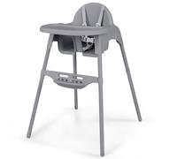 GYMAX Seggiolone per Bambini 4-in-1 Convertibile, con Vassoio Regolabile, Poggiapiedi e Cintura di Sicurezza, Seggiolino Stabile per Alimentazione e Gioco, per Bambini da 6 Mesi a 3 Anni (Grigio)