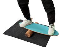 GYMAX Set 3 in 1 di Tavola di Equilibrio con Cuscino in Feltro e Palo in Sughero, Balance Board per Allenamento Skateboard e Surf (Blu)