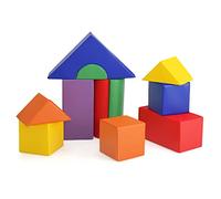 GYMAX Set di 11 Blocchi da Costruzione Morbidi e Colorati in Schiuma, Set di Giochi Educativi Creativi per Bambini 3+ Anni, Moduli di Motricità per Casa, Asilo, Scuola Materna, Multicolore