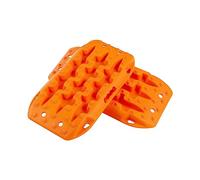GYMAX Set di 2 Tappetini di Trazione, Piastra di Rilascio Contro Sabbia, Fango, Neve, Carico di 10 Tonnellate, per Veicoli Pesanti, Camper, Auto, Camion (58 x 31 x 6 cm, ARANCIONE)