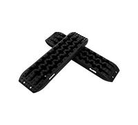 GYMAX Set di 2 Tappetini di Trazione, Piastra di Rilascio Contro Sabbia, Fango, Neve, Carico di 10 Tonnellate, per Veicoli Pesanti, Camper, Auto, Camion (107 x 31 x 7 cm, NERO)