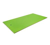 GYMAX Tappeto Galleggiante d'Acqua 355 X 183CM in Schiuma XPE a 3 Strati, Materasso Galleggiante con Corda Elastica da 3,9M per 4-6 Persone, Tappeto Galleggiante per Piscine, Mari, Laghi (Verde)