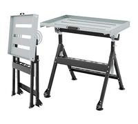 GYMAX Tavolo da Saldatura Regolabile, Supporto Metallico Portatile con Angolo e Altezza Regolabili, Banco da Lavoro Pieghevole con 2 Ruote Fisse, Supporta Fino a 180 kg, 78 x 51 cm