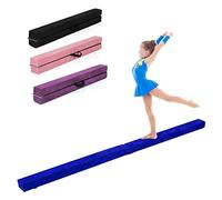 GYMAX Trave da Ginnastica in Legno di Pino e EPE con Cuscinetti Antiscivolo, Trave di Equilibrio da Pavimento Pieghevole, Ideale per Esercizi a Casa o in Palestra, 210 x 10 x 6,5 cm (Blu)