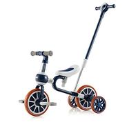 GYMAX Triciclo Multifunzionale 4-in-1 per Bambini, Bicicletta d'Equilibrio per l'Allenamento dei Bambini con Maniglia Regolabile, Altezza del Sedile a 2 Livelli e Manubrio Reversibile (Navy)