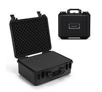 GYMAX Valigia Impermeabile Rigida, con Spugna Protettiva, Adatto per Macchina Fotografica, Videocamera, Ideale per Trasporto e Viaggio, Nero (34 x 31 x 16 cm)