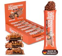 GymBeam Barretta Proteica 20 g - Snack ad Alto Contenuto Proteico Senza Zuccheri Aggiunti, Rivestimento Croccante al Cioccolato, Supporto alla Crescita Muscolare (12 x 55 g, Cioccolato - Caramello)