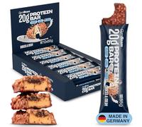 GymBeam Barretta Proteica 20 g - Snack ad Alto Contenuto Proteico Senza Zuccheri Aggiunti, Rivestimento Croccante al Cioccolato, Supporto alla Crescita Muscolare (12 x 55 g, Biscotti e Panna)