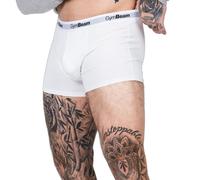 GymBeam Boxer uomo Essentials 3Pack bianco, set da 3 in cotone con ela