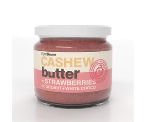GymBeam Cashew butter with coconut, white choco and strawberries 340 g