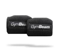 GymBeam Fasce Polsi per Pesi Pesanti - Wrist Wrap Press Durevoli e Confortevoli in Cotone e Gomma per Rafforzamento del Polso e Prevenzione degli Infortuni - Nero