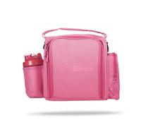 GymBeam Borsa Termica Porta Pranzo con Sacchetti Gel, Borsa Frigo con 3 Contenitori e Cucchiai, Tasca Laterale e Manici Regolabili (Pink)