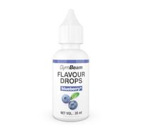 GymBeam Flavor Drops, Gocce Concentrate per Insaporire, Solubili in Acqua, Senza Calorie, Grassi, Carboidrati e Glutine, Adatti a Diabetici e Vegani (30 ml (Confezione da 1), blueberry)