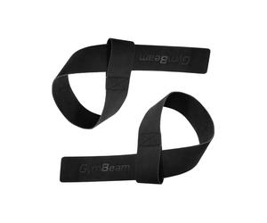 GymBeam Leather Lifting Straps Black