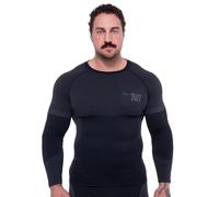 GymBeam Maglia uomo a maniche lunghe senza cuciture nera e grigia 1 St