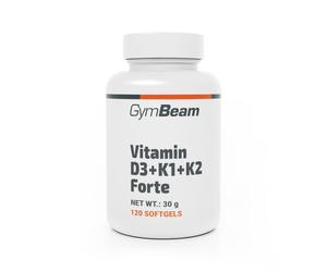 GymBeam Vitamin D3+K1+K2 Forte 120 cps