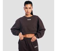GymBeam Women‘s Aura Cropped Sweatshirt Tee Brown XS