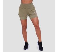 GymBeam Women‘s Pulse Running shorts 2in1 Vetiver L