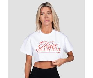 GymBeam Women‘s Thrive Cropped T-shirt White M
