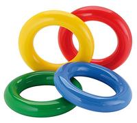 GYMNIC Gym Ring Set di 4 Anelli Colorati Ø 18 cm, Morbidi e galleggianti per Giochi di Gruppo e attività motorie, Ideali per sviluppare Presa, riflessi e coordinazione, ètà 3+