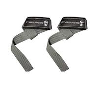 Gymreapers Cinghie da polso per sollevamento pesi, bodybuilding, powerlifting, allenamento della forza, stacchi da terra - Neoprene imbottito con cotone da 18 pollici (grigio)