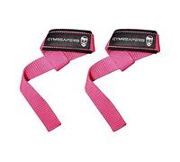 Gymreapers Cinghie da Polso per Sollevamento Pesi, Bodybuilding, Powerlifting, Allenamento della Forza e stacchi da Terra - Neoprene Imbottito con Cotone da 18 Pollici (Rosa)