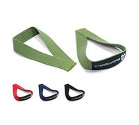 Gymreapers - Cinghie di sollevamento olimpiche per sollevamento pesi, strappo, pulite, powerlifting, Strongman, in cotone resistente con cuciture rinforzate (coppia) (verde militare)