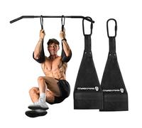 Gymreapers Cinghie per addominali da appendere per allenamento di forza e addominali - Supporto imbottito regolabile per braccia per esercizi di peso corporeo (nero)