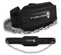 Gymreapers Dip Belt con catena per sollevamento pesi, pull up, dips - Catena in acciaio resistente per un maggiore allenamento con i pesi (nero)