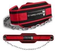 Gymreapers Dip Belt con catena per sollevamento pesi, pull up, dips - Catena in acciaio resistente per un maggiore allenamento con i pesi (rosso)
