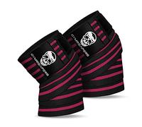 Gymreapers Fasce per ginocchia (coppia) con cinturino per squat, sollevamento pesi, powerlifting, leg press e allenamento incrociato - Fasce per ginocchia flessibili da 72" per squat (rosa)