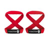 Gymreapers Figura 8 cinghie di sollevamento per deadlift, powerlifting, Strongman e cross training, cinghie da polso forti per uomini, donne (rosso, S)