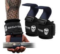 Gymreapers Ganci per sollevamento pesi (coppia), resistenti cinghie da polso di potenza, supporto per stacchi, trazioni, alzatine, guanti da palestra per uomini e donne (blu scuro)