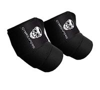 Gymreapers Gomiti per sollevamento pesi (1 paio) - Cinghia flessibile di compressione del gomito da 102 cm e supporto per articolazioni, per panca pressa, powerlifting e pressatura (nero)