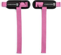 Gymreapers GripLink - Cinghie per sollevamento pesi con anello a D resistente e impugnatura in silicone antiscivolo, supporto imbottito e regolabile per stacchi da terra