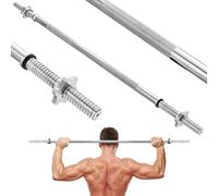 Gymtek Manubrio corto - bilanciere 120 cm di lunghezza - Ø 28 mm - allenamento della forza - sollevamento pesi fitness - bilanciere - manubrio - acciaio temprato - chiusure a stella