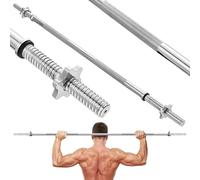Gymtek Manubrio corto - bilanciere 150 cm di lunghezza - Ø 30 mm - allenamento della forza - sollevamento pesi fitness - bilanciere - manubrio - acciaio temprato - chiusure a stella