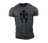 Gymtier Casque Spartan, vêtements légers avec bandiera del Regno Unito, musculation, allenamento, sollevamento pesi, grigio, XL
