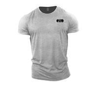 Gymtier Maglietta da Palestra Plain Badge Top da Allenamento pour musculation, Gris Sportif, M